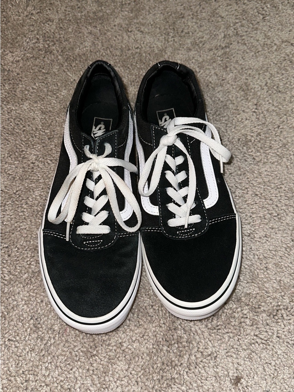 Vans Black & White Old Skool Low-Top Skate Sneakers